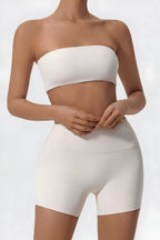 Strapless Bra + Shorts — QuickDry Workout Set with Sculpting Fit