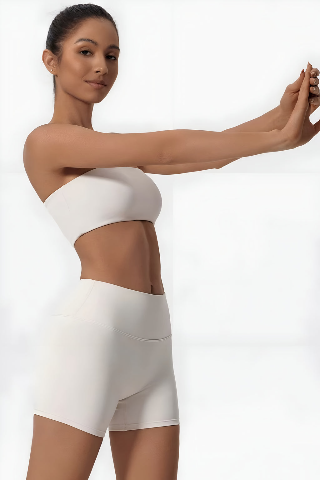Strapless Bra + Shorts — QuickDry Workout Set with Sculpting Fit