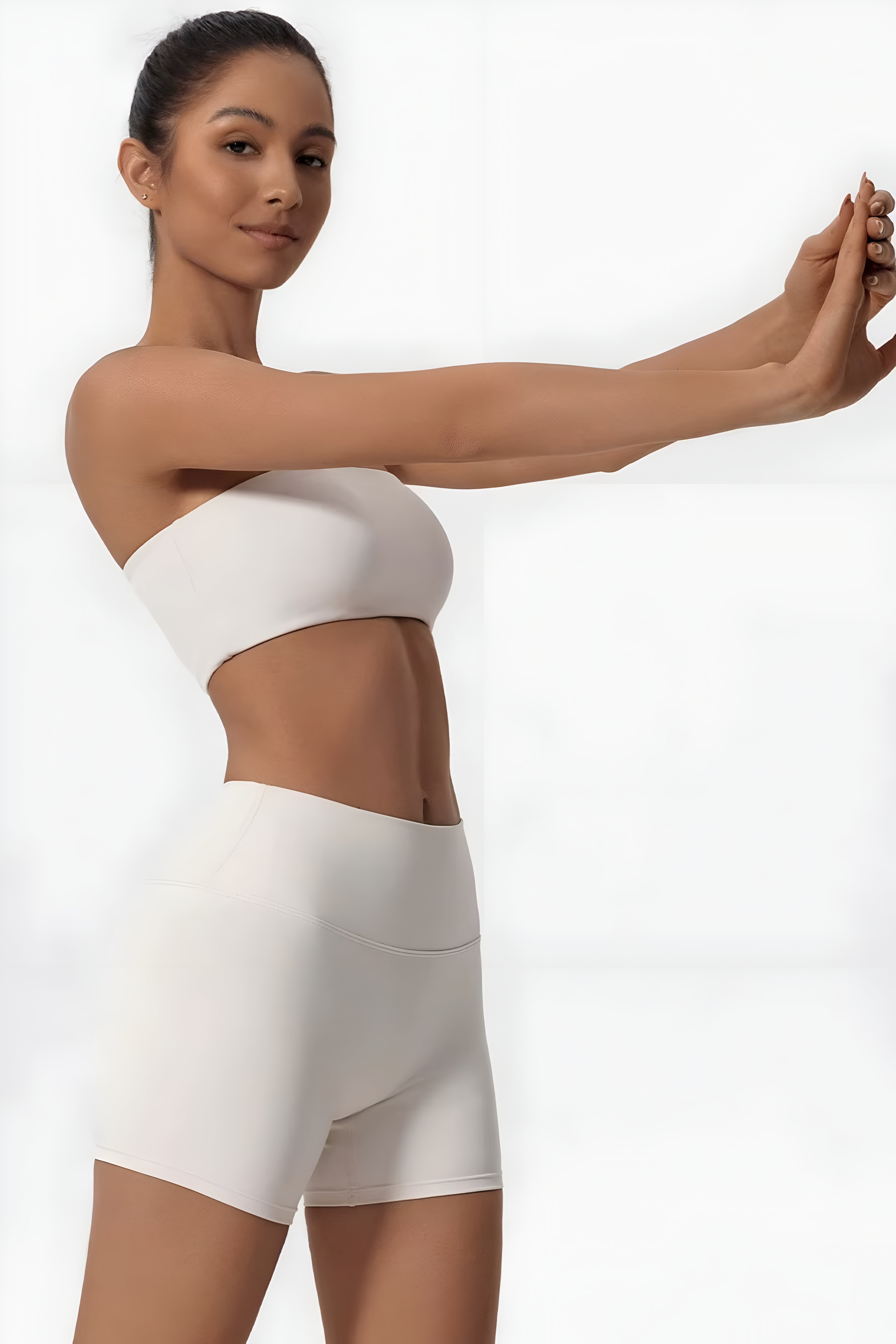 Strapless Bra + Shorts — QuickDry Workout Set with Sculpting Fit