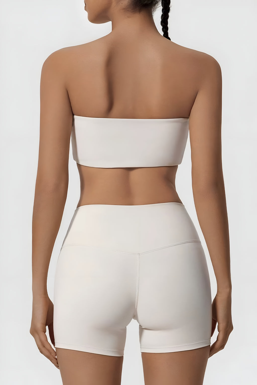 Strapless Bra + Shorts — QuickDry Workout Set with Sculpting Fit