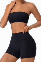 Strapless Bra + Shorts — QuickDry Workout Set with Sculpting Fit