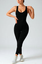 Seamless Backless Catsuit Jumpsuit Women Sleeveless Tummy Control Workout Bodysuit