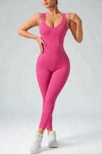 Seamless Backless Catsuit Jumpsuit Women Sleeveless Tummy Control Workout Bodysuit