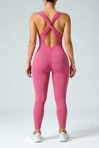 Seamless Backless Catsuit Jumpsuit Women Sleeveless Tummy Control Workout Bodysuit