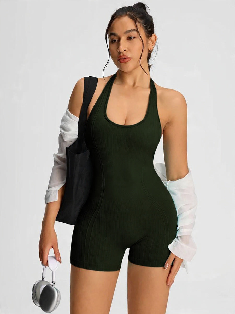 Sleeveless Backless Sculpting Romper Women Seamless Tummy Control Workout Playsuit