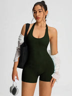 Sleeveless Backless Sculpting Romper Women Seamless Tummy Control Workout Playsuit