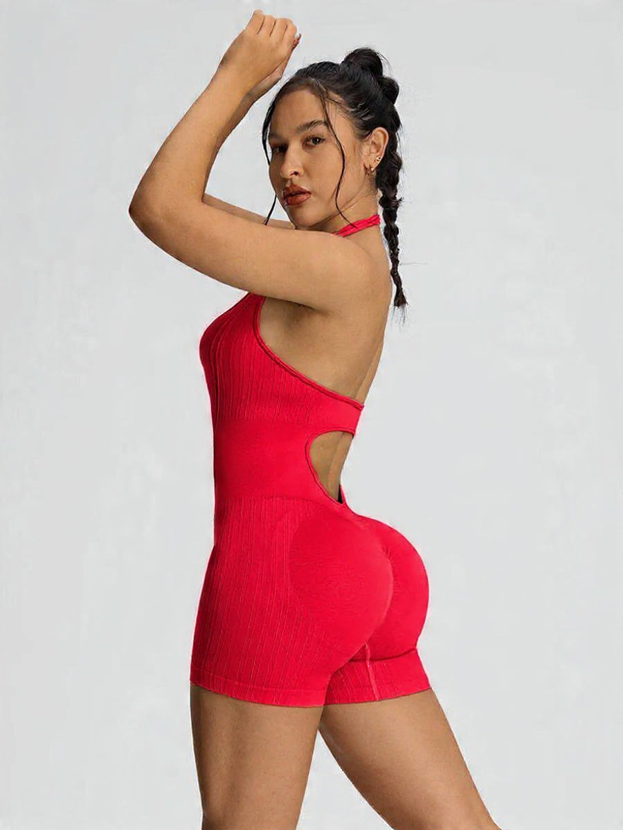 Sleeveless Backless Sculpting Romper Women Seamless Tummy Control Workout Playsuit
